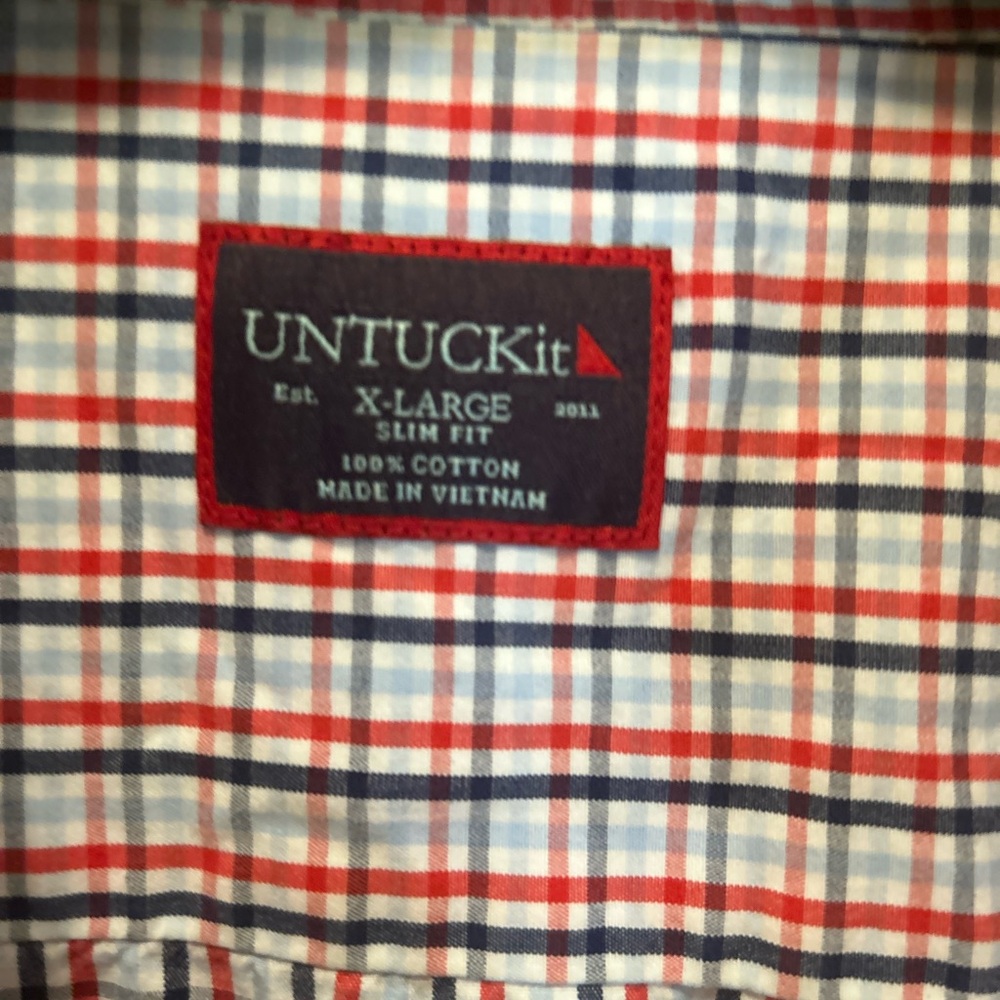 UNTUCKit Shirt Men’s XL Plaid Short Sleeve Button Down Untucked Fit Casual - Picture 4 of 8